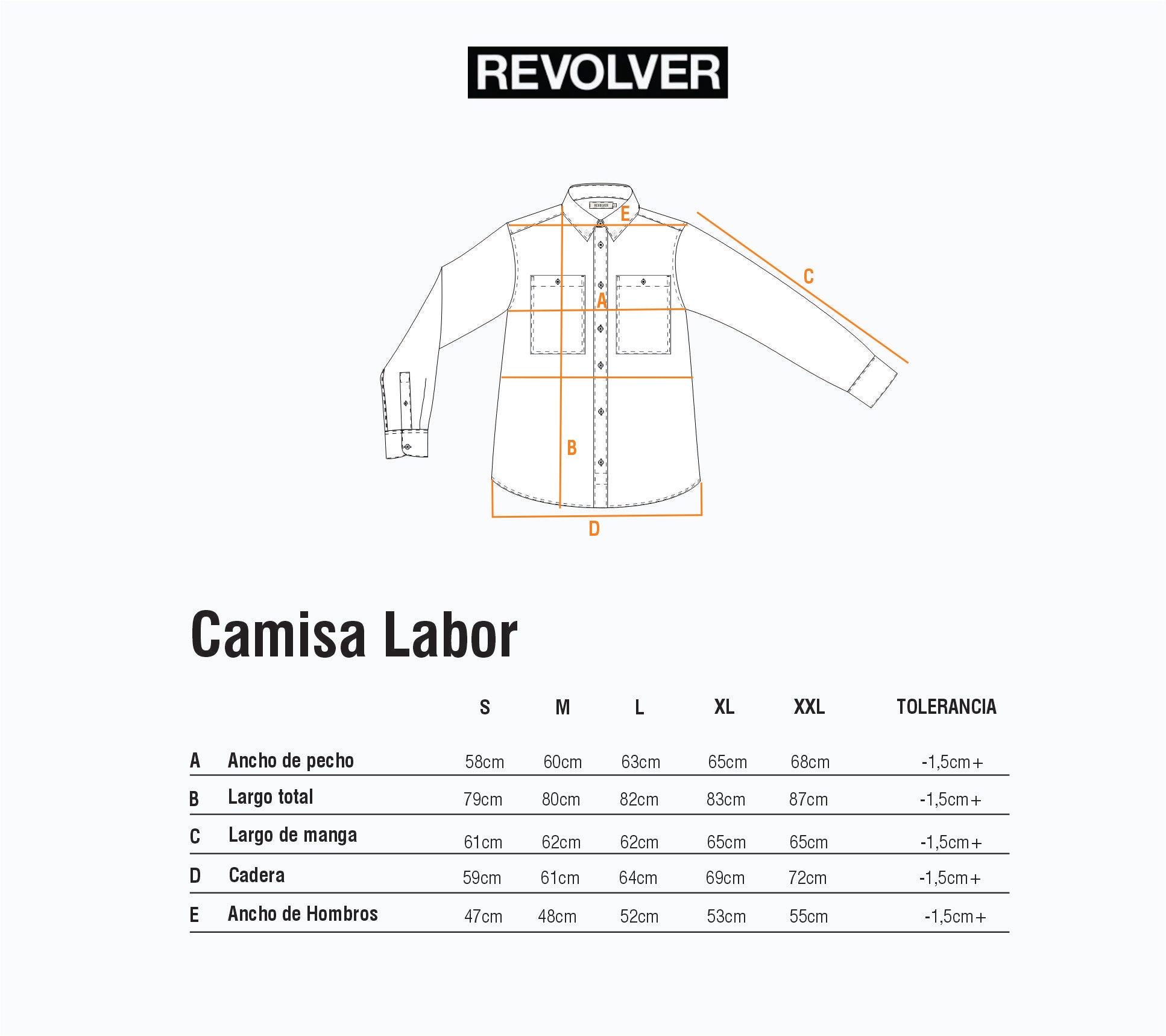 Guía de Talles - Camisa Labor Negro