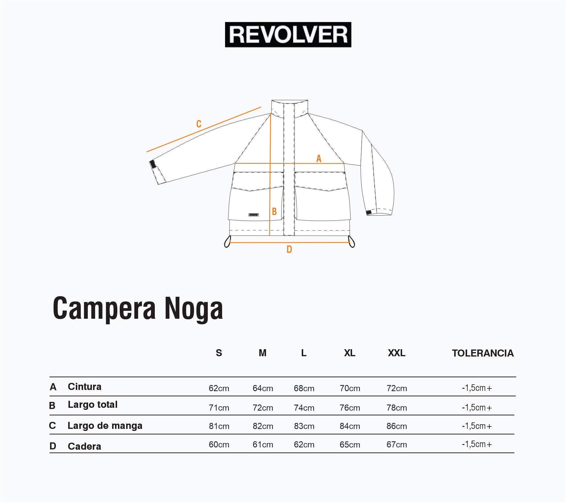 Guía de Talles - Campera Noga Verde