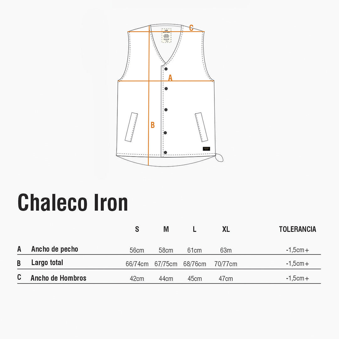 Guía de Talles - Chaleco Iron Verde