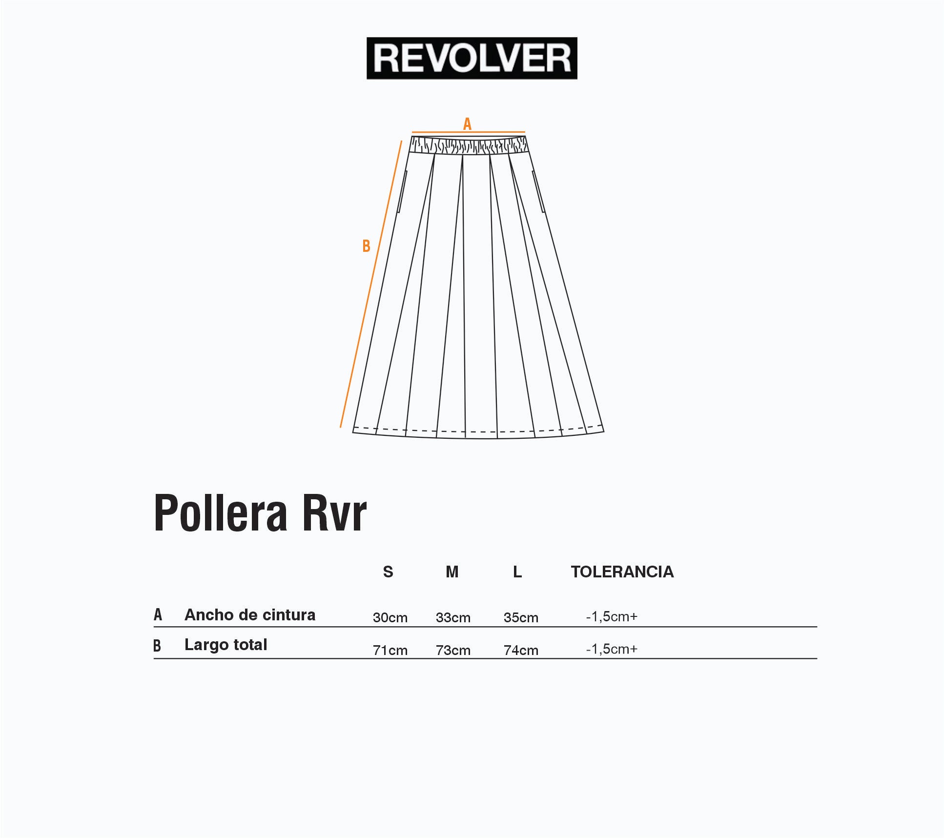 Guía de Talles - Pollera RVR Azul