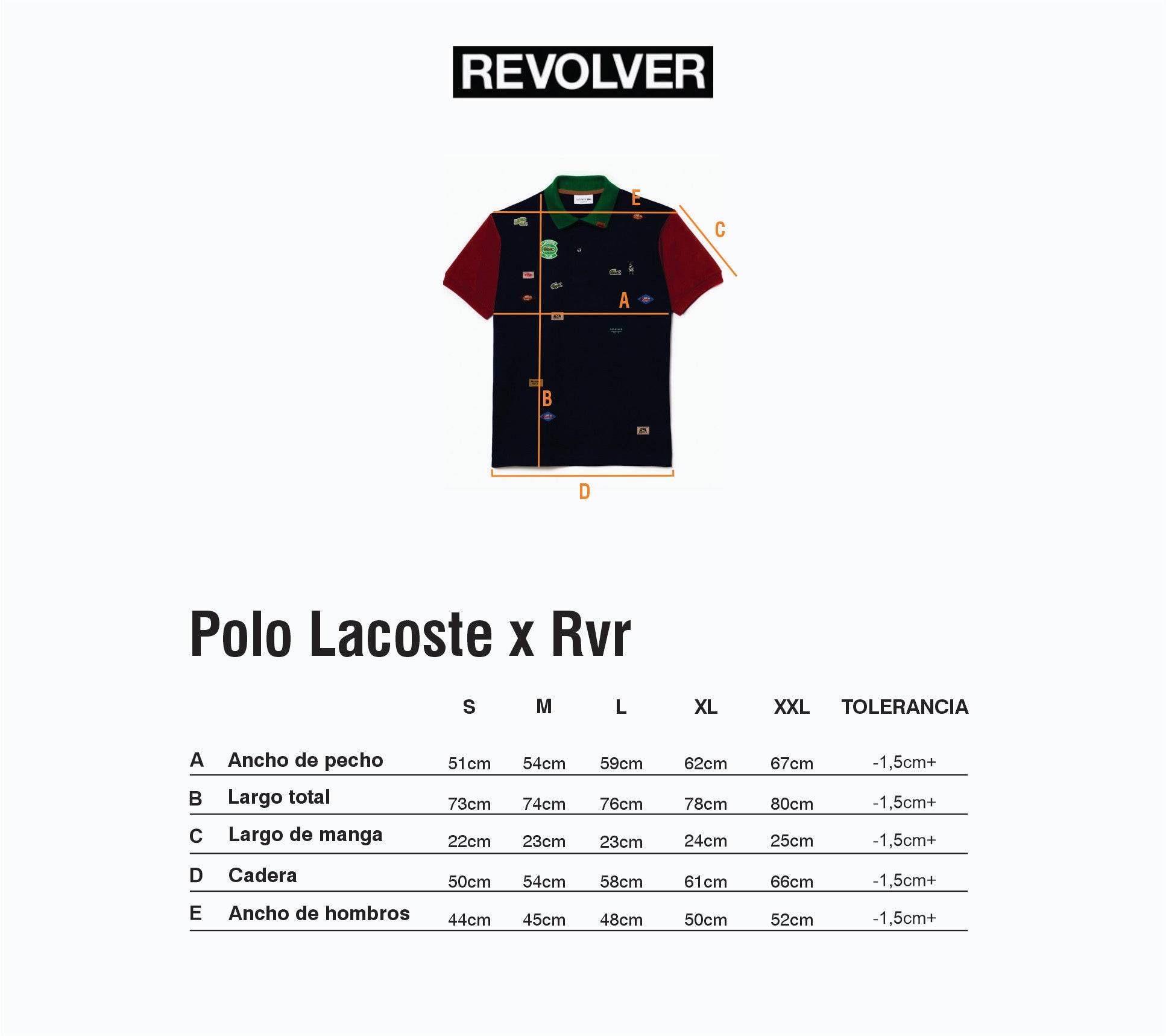Guía de Talles - Polo L 12.12 Verde RVR x Lacoste