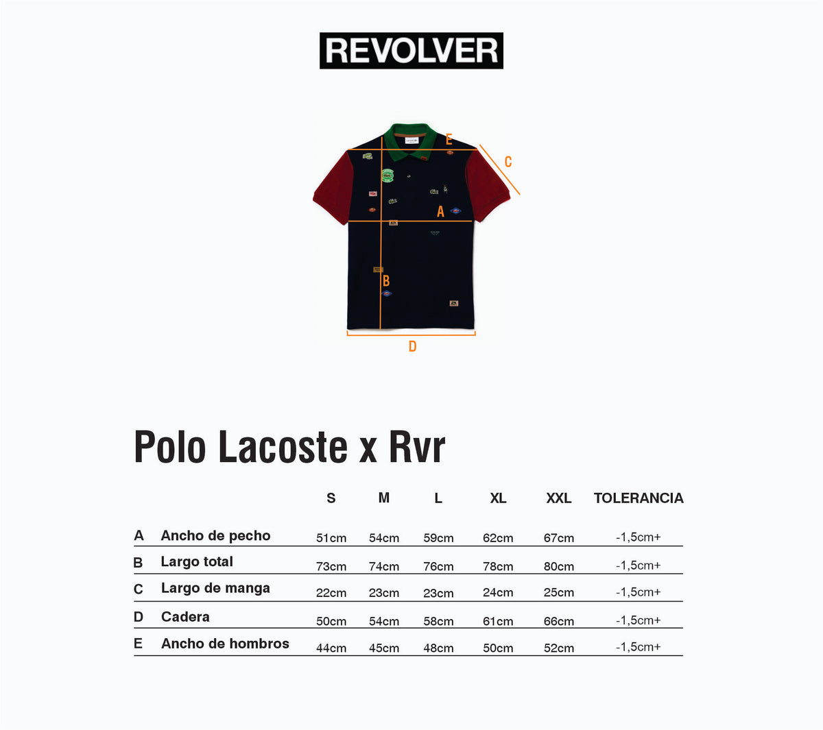 Guía de Talles - Polo L 12.12 Verde RVR x Lacoste