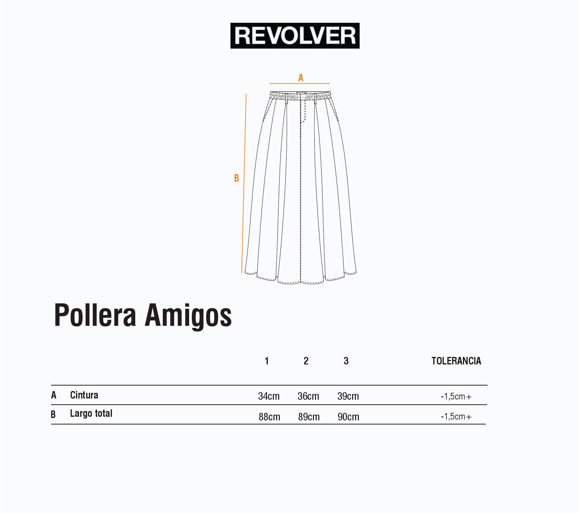 Guía de Talles - Pollera Amigos Beige