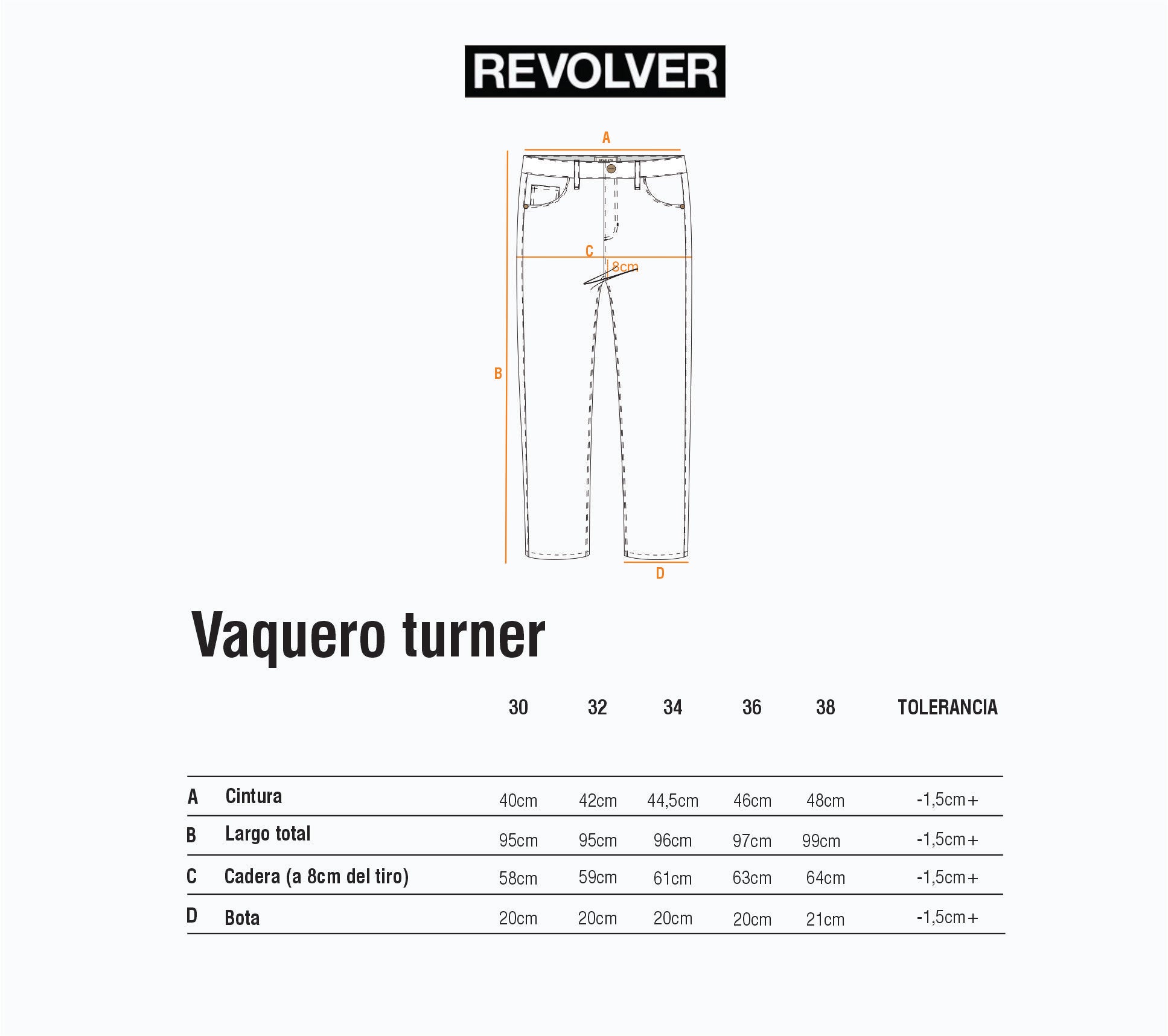 Guía de Talles - Vaquero Turner Negro