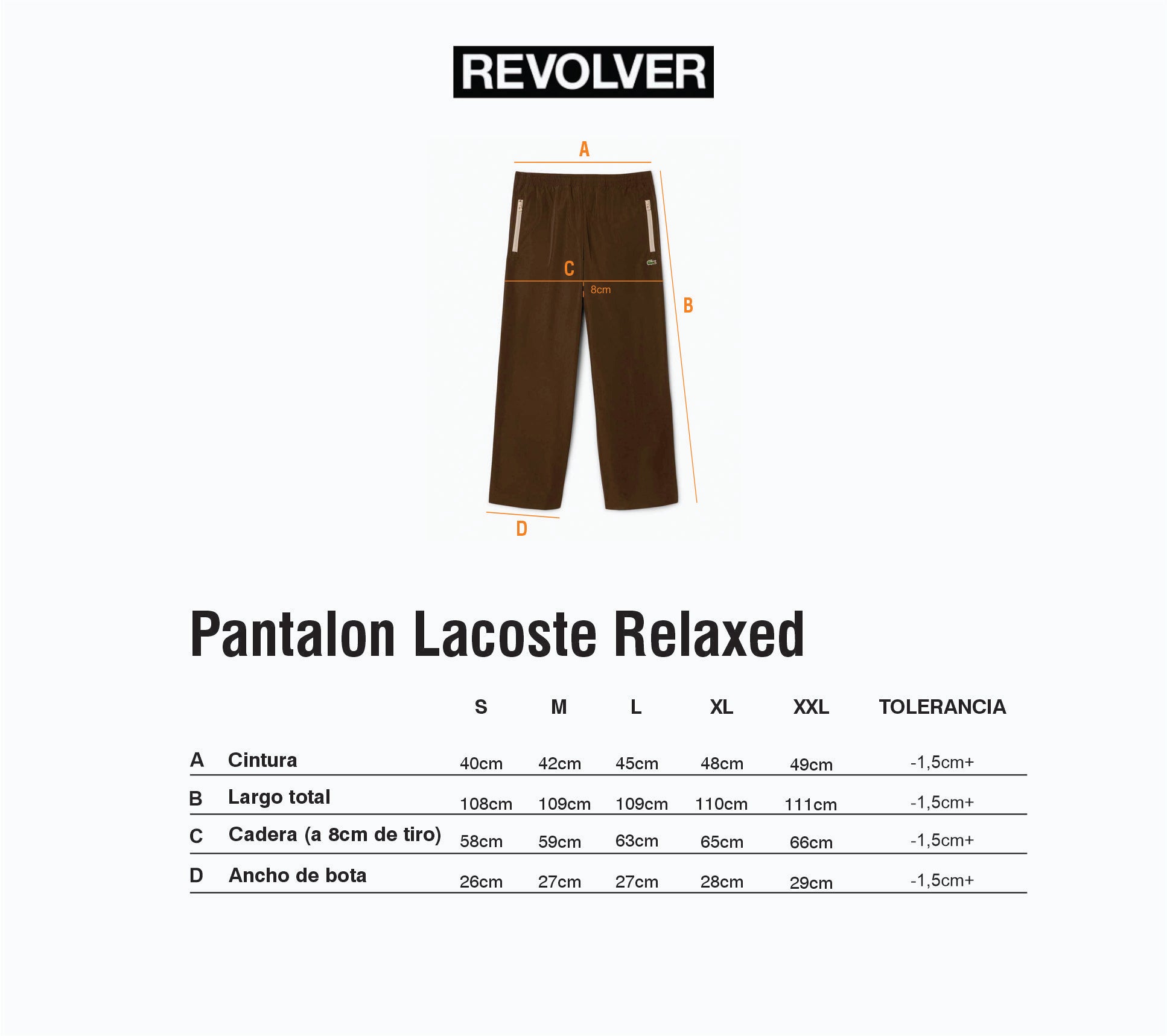Guía de Talles - Pantalón Relaxed Navy Lacoste