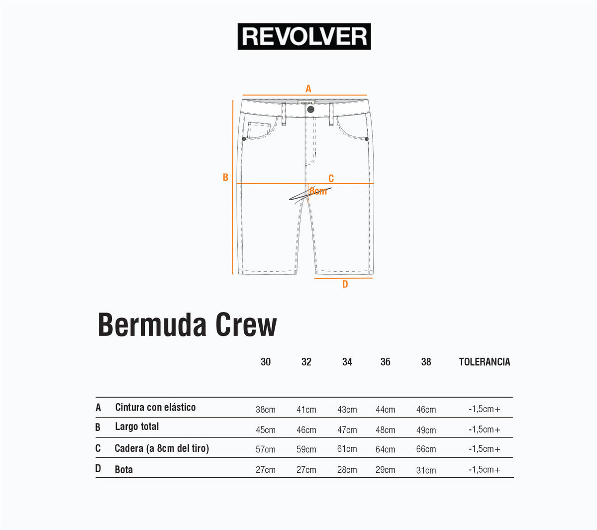 Guía de Talles - Bermuda Crew Negro