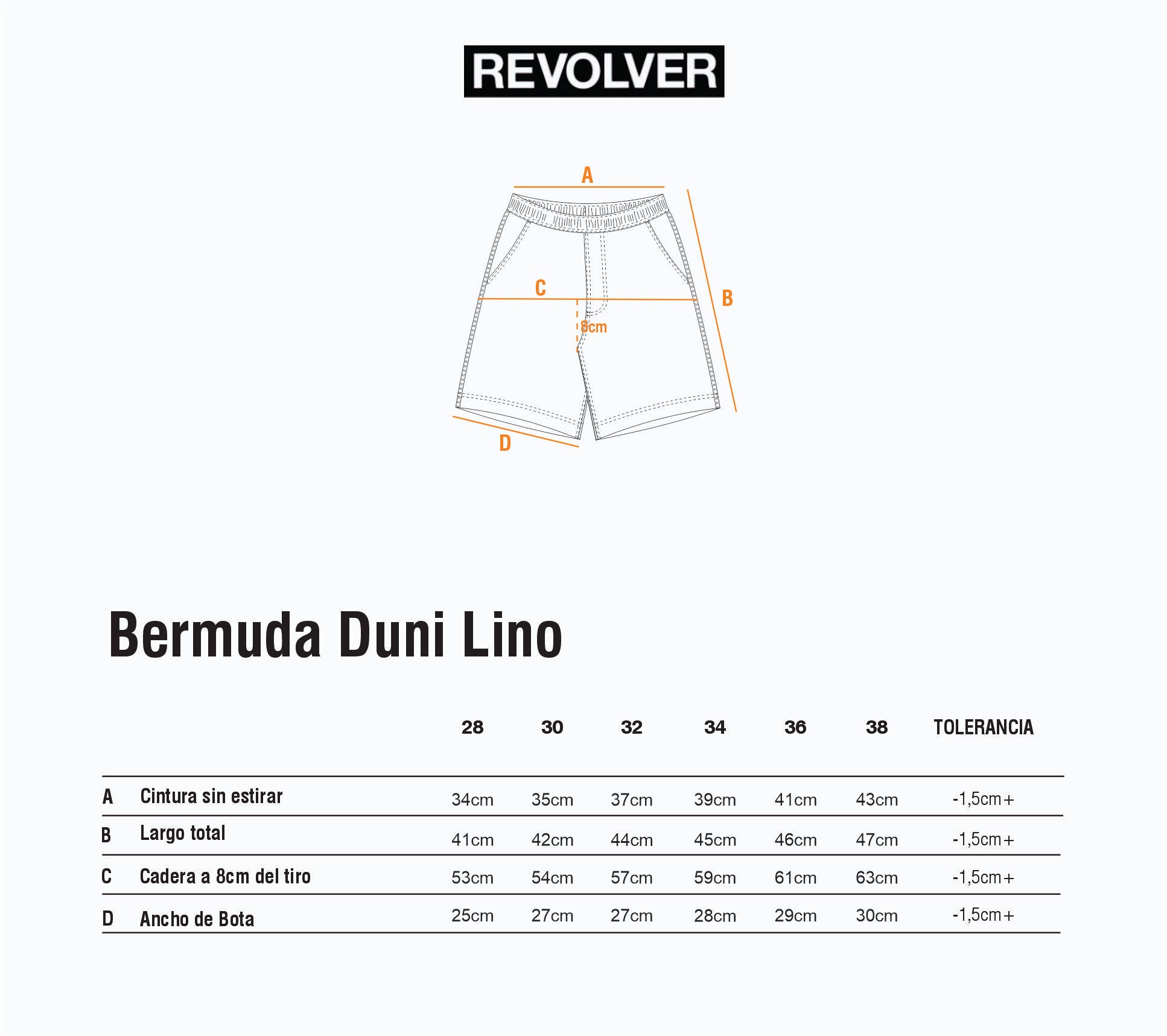 Guía de Talles - Bermuda Duni Lino Negro