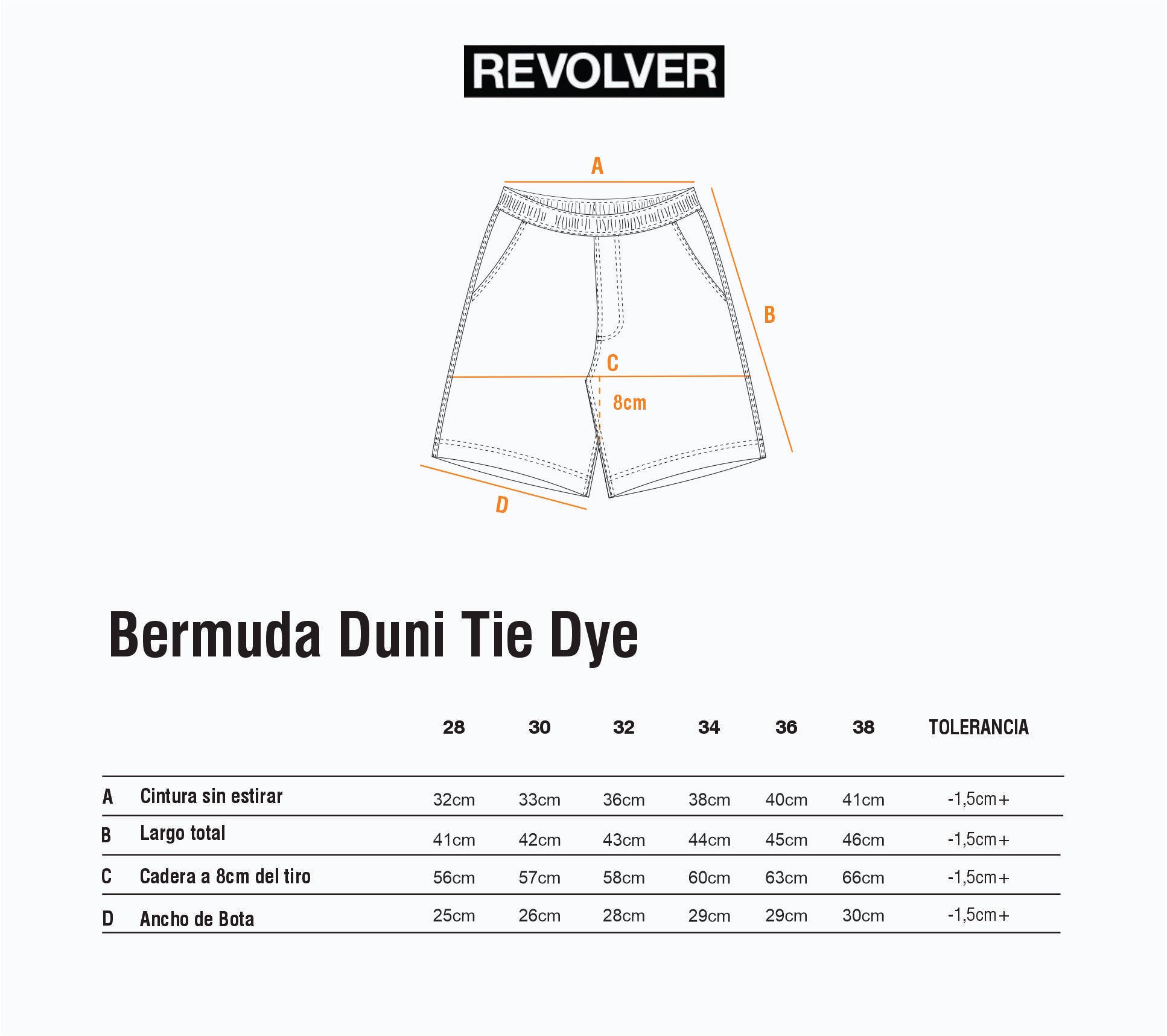 Guía de Talles - Bermuda Duni Tie Dye Azul