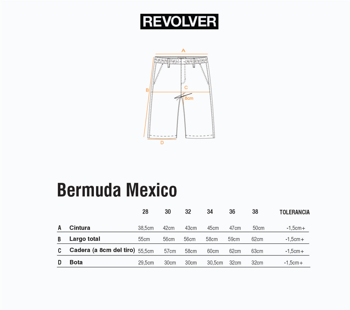 Guía de Talles - Bermuda México Azul