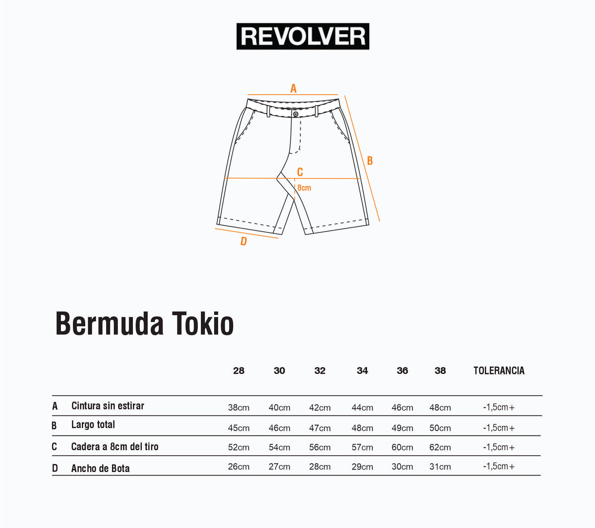 Guía de Talles - Bermuda Tokio Negro