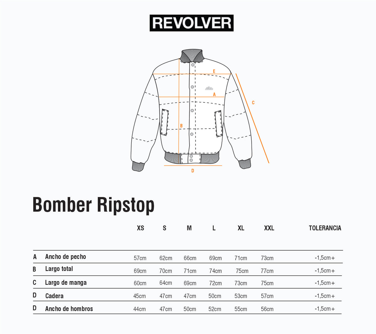 Guía de Talles - Bomber Ripstop Verde