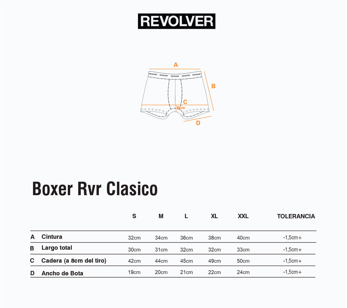 Guía de Talles - Bóxer RVR Clásico Gris Melange