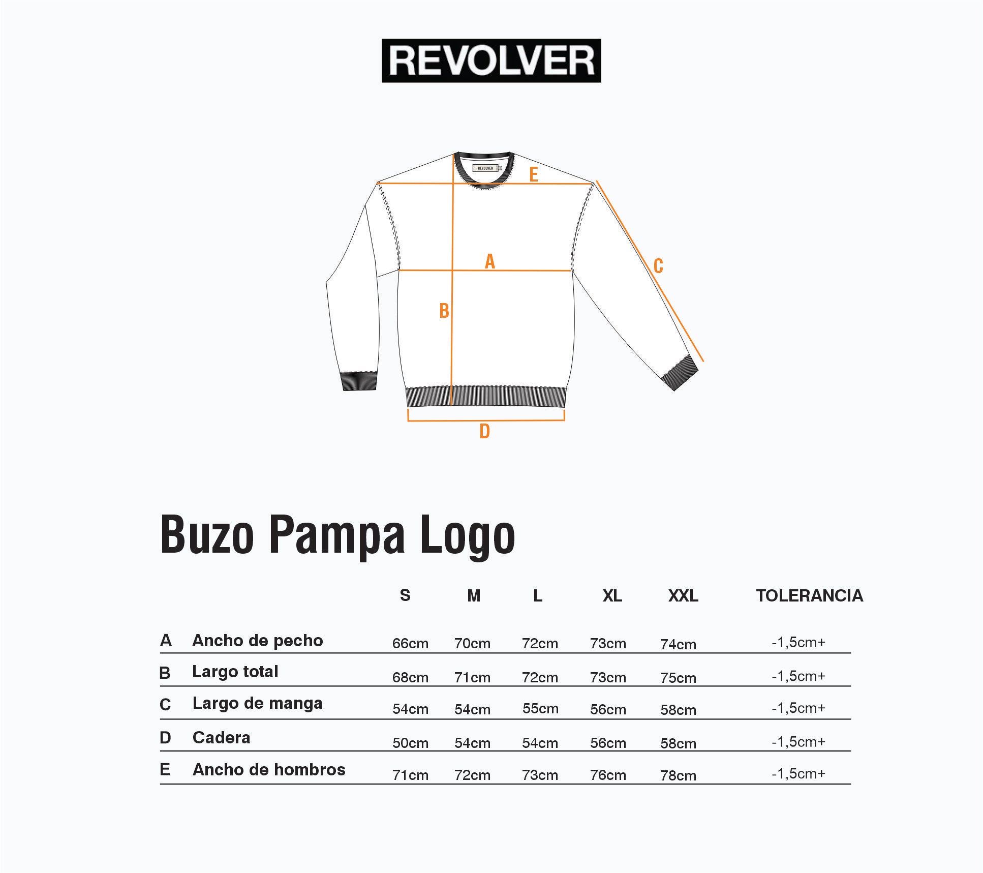 Guía de Talles - Buzo Pampa Logo Verde
