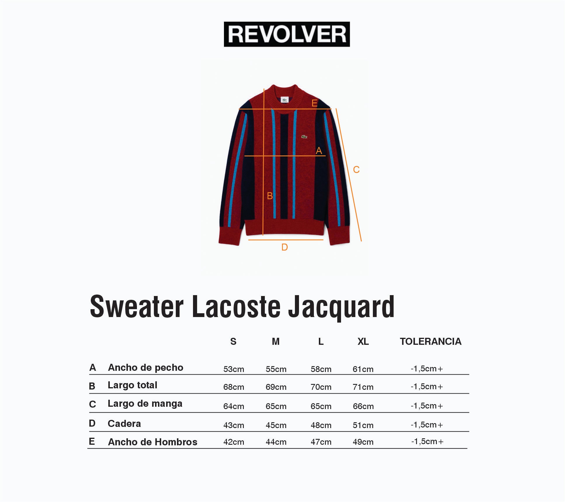 Guía de Talles - Sweater Jacquard Lacoste