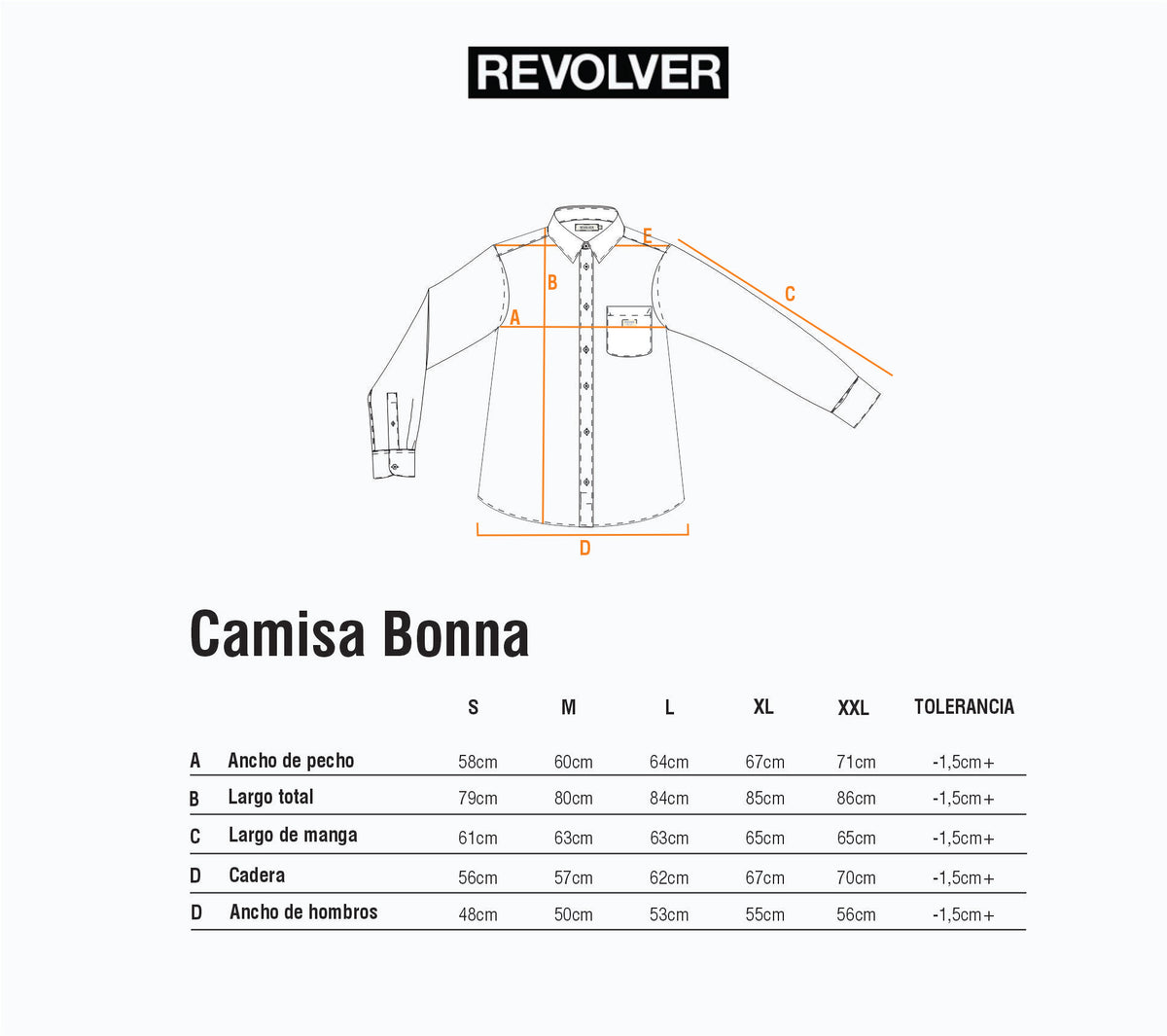 Guía de Talles - Camisa Bona Amarillo
