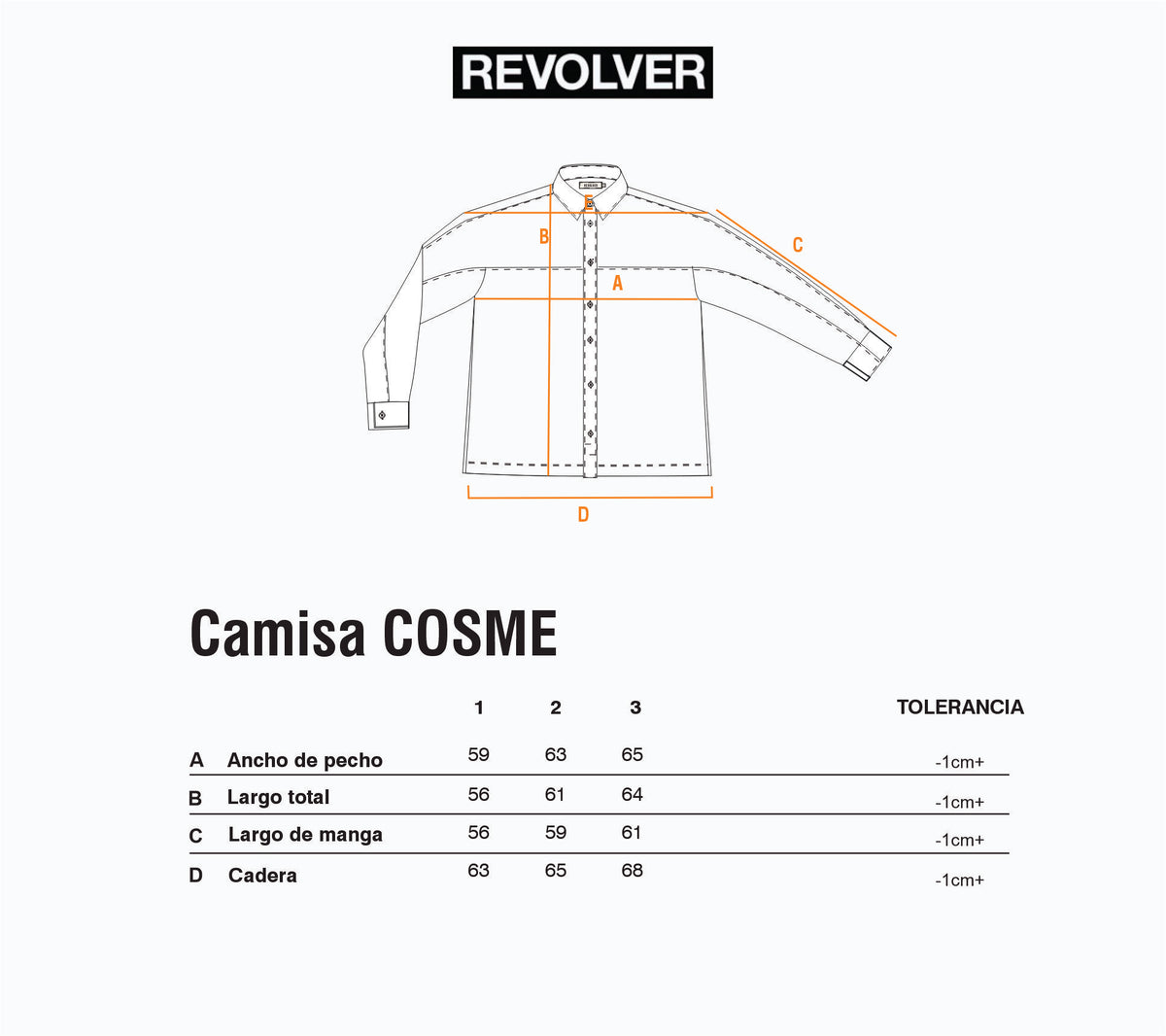 Guía de Talles - Camisa Cosme Cuadros