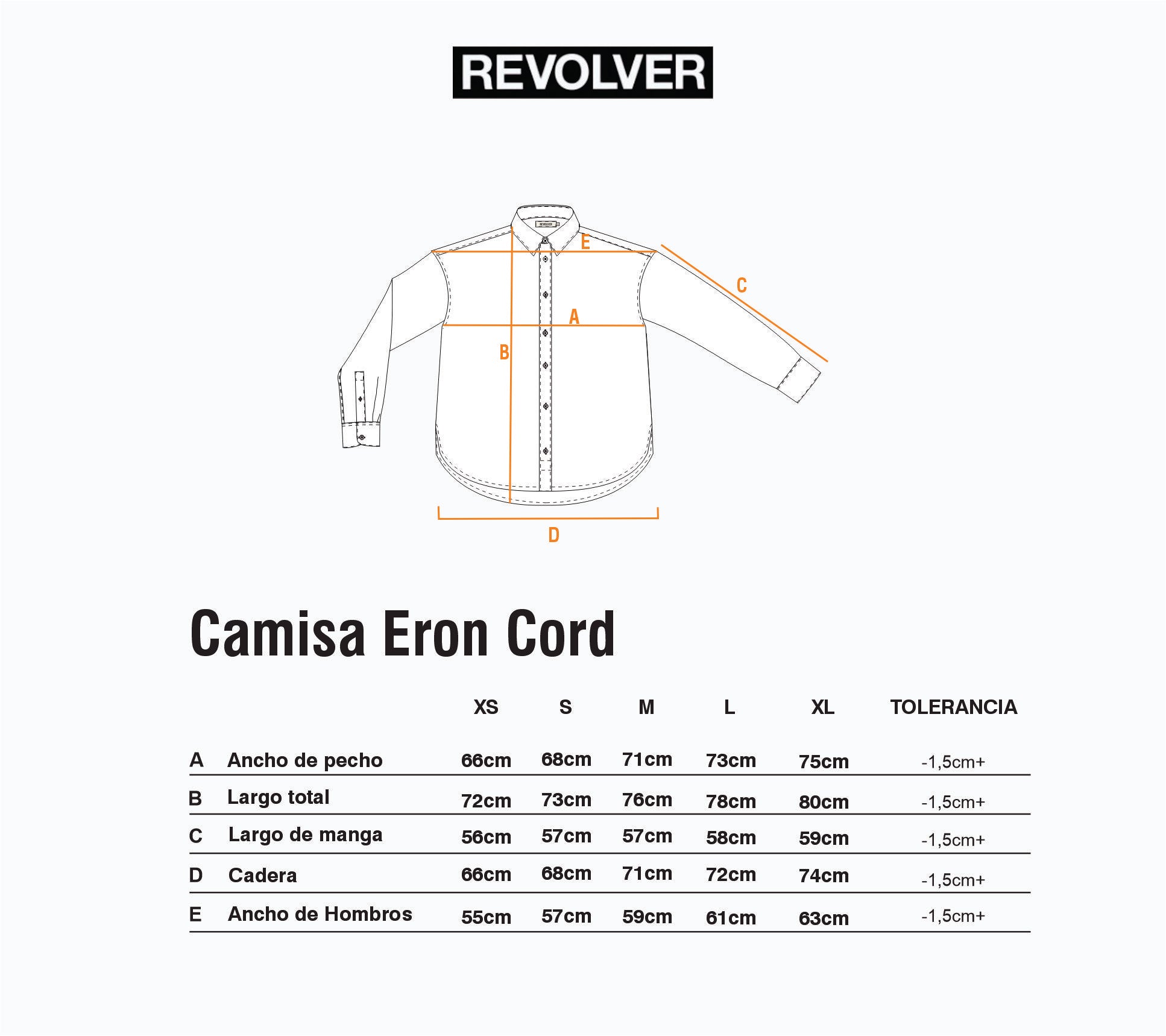 Guía de Talles - Camisa Eron Cord Azul