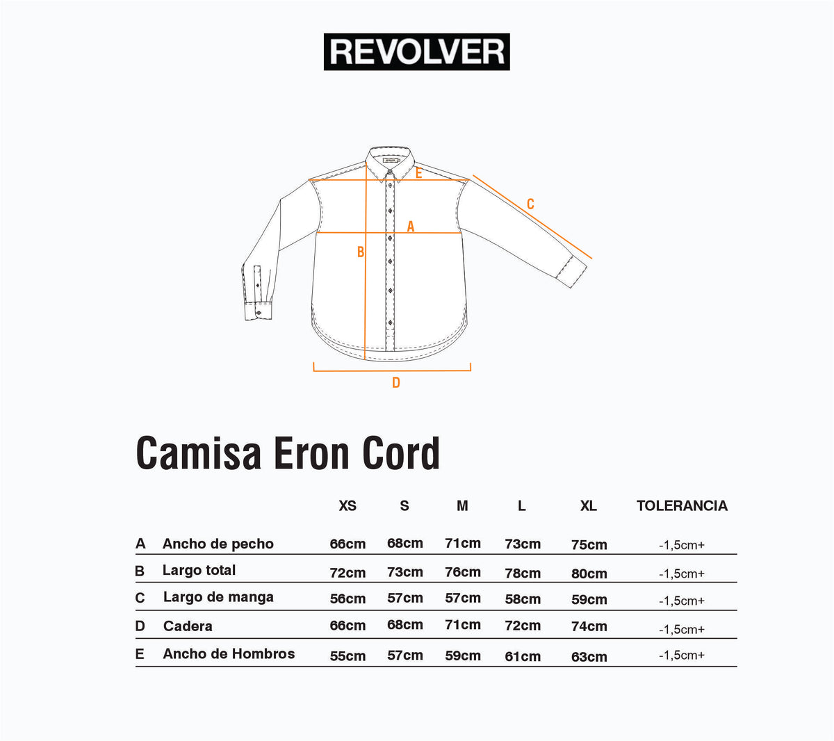 Guía de Talles - Camisa Eron Cord Verde