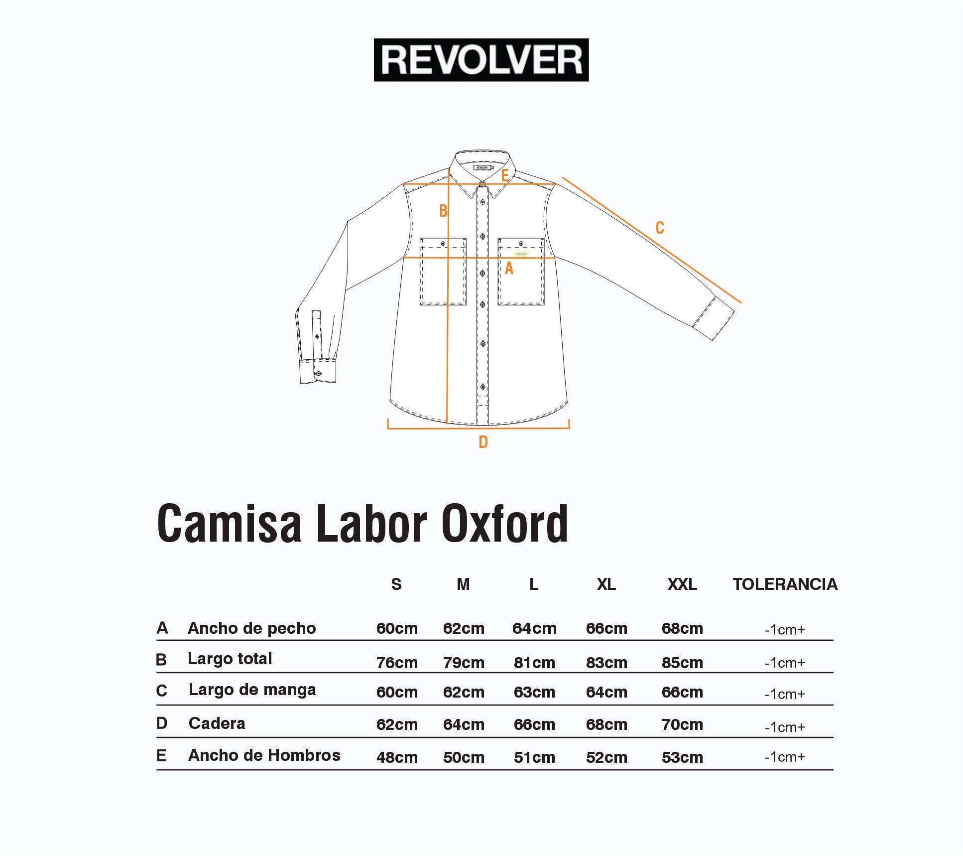 Guía de Talles - Camisa Labor Oxford Celeste