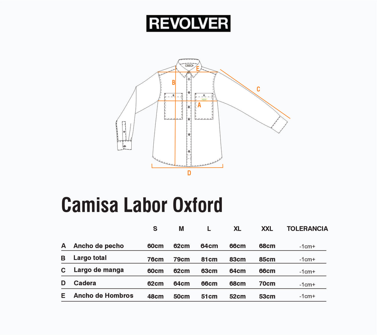 Guía de Talles - Camisa Labor Oxford Blanco