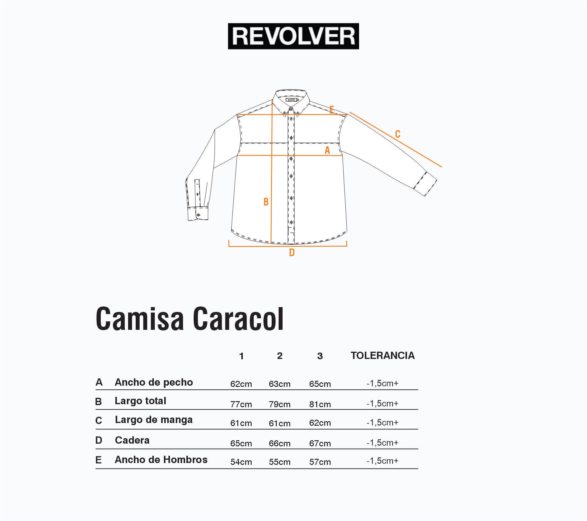Guía de Talles - Camisa Caracol Celeste