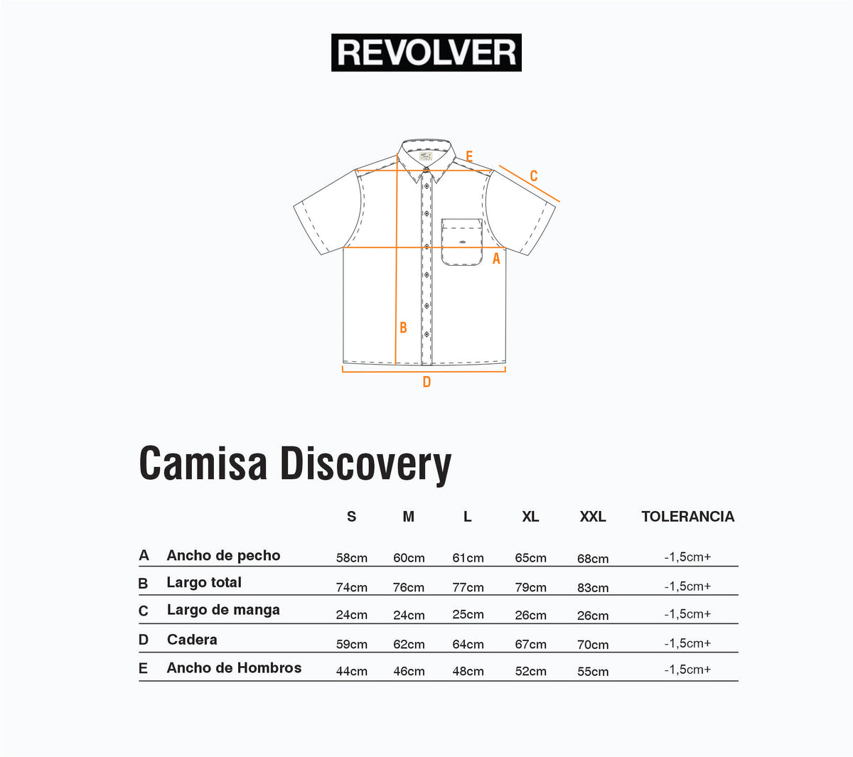 Guía de Talles - Camisa Discovery Verde