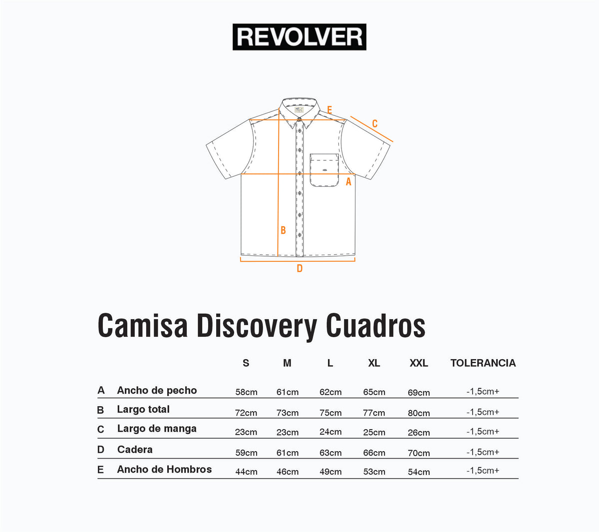 Guía de Talles - Camisa Discovery Cuadros Gris