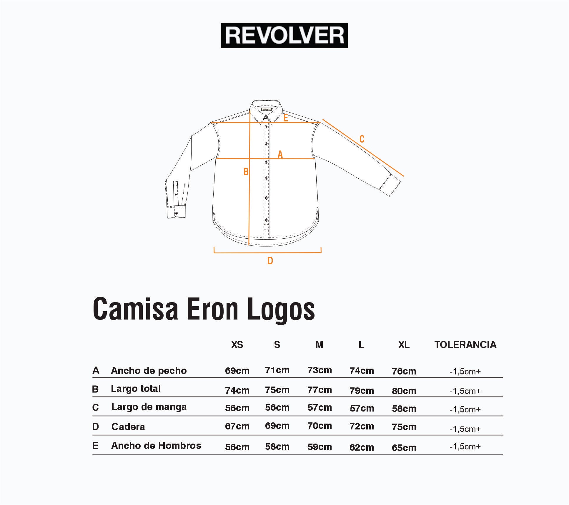 Guía de Talles - Camisa Eron Logos Rayas
