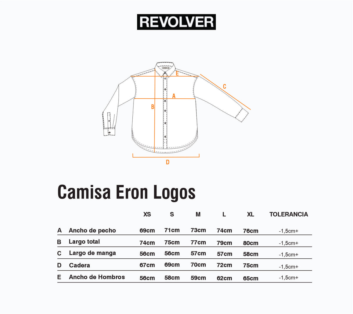 Guía de Talles - Camisa Eron Logos Rayas