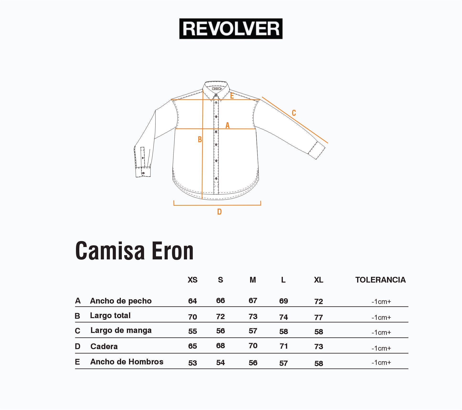 Guía de Talles - Camisa Eron M/L Celeste