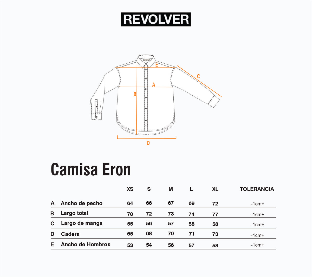 Guía de Talles - Camisa Eron M/L Celeste