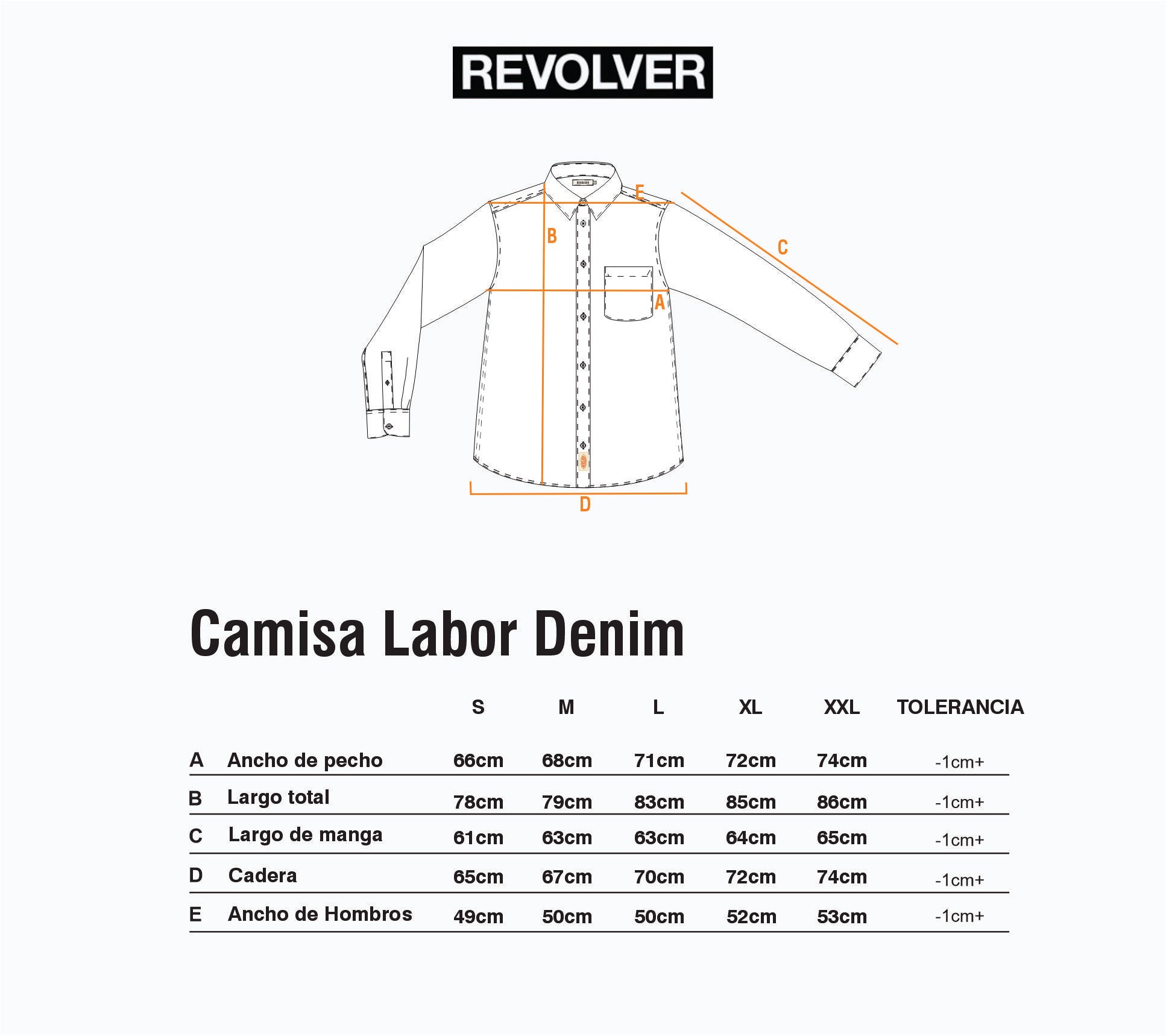 Guía de Talles - Camisa Labor Denim Azul