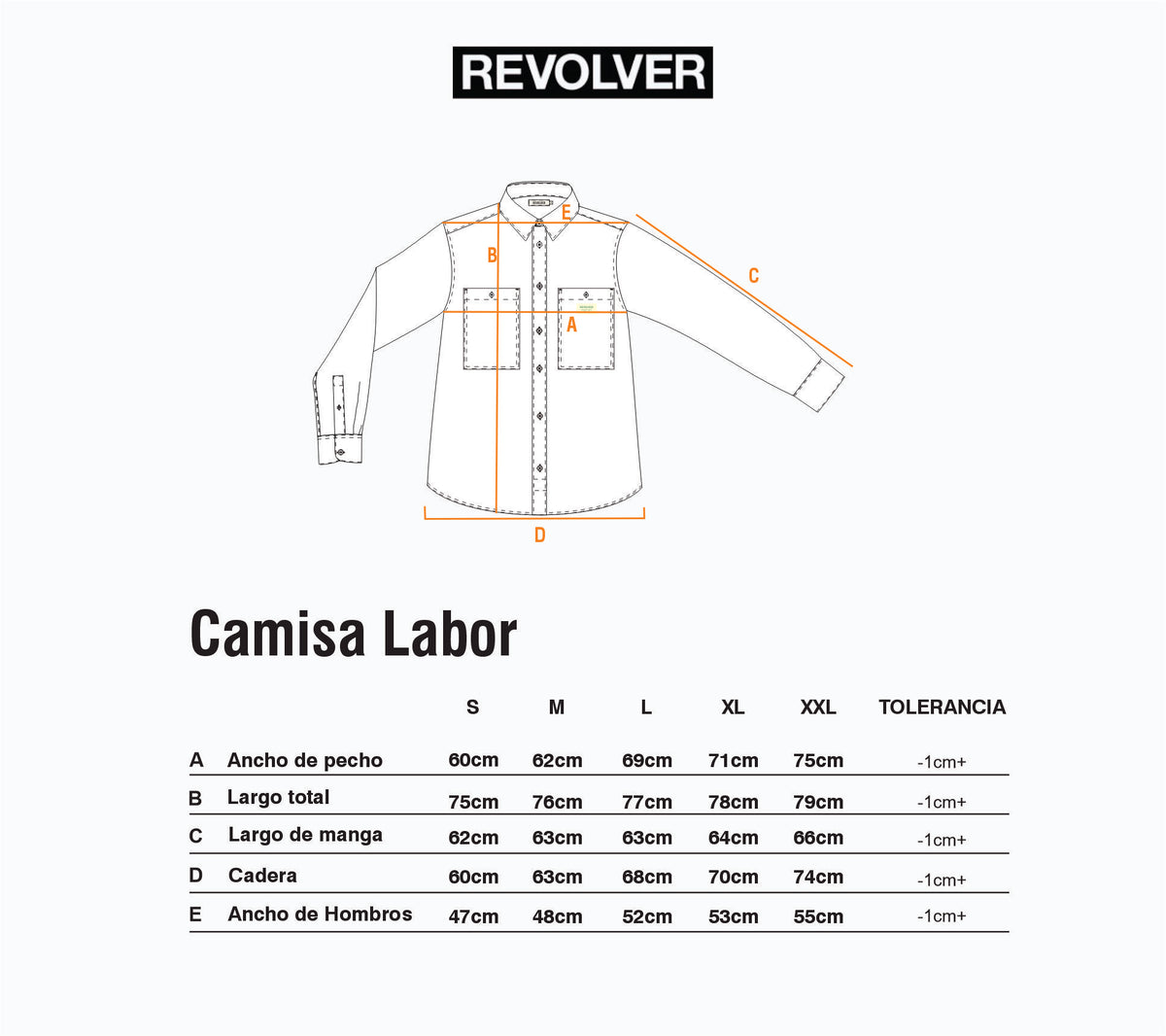 Guía de Talles - Camisa Labor Amarillo