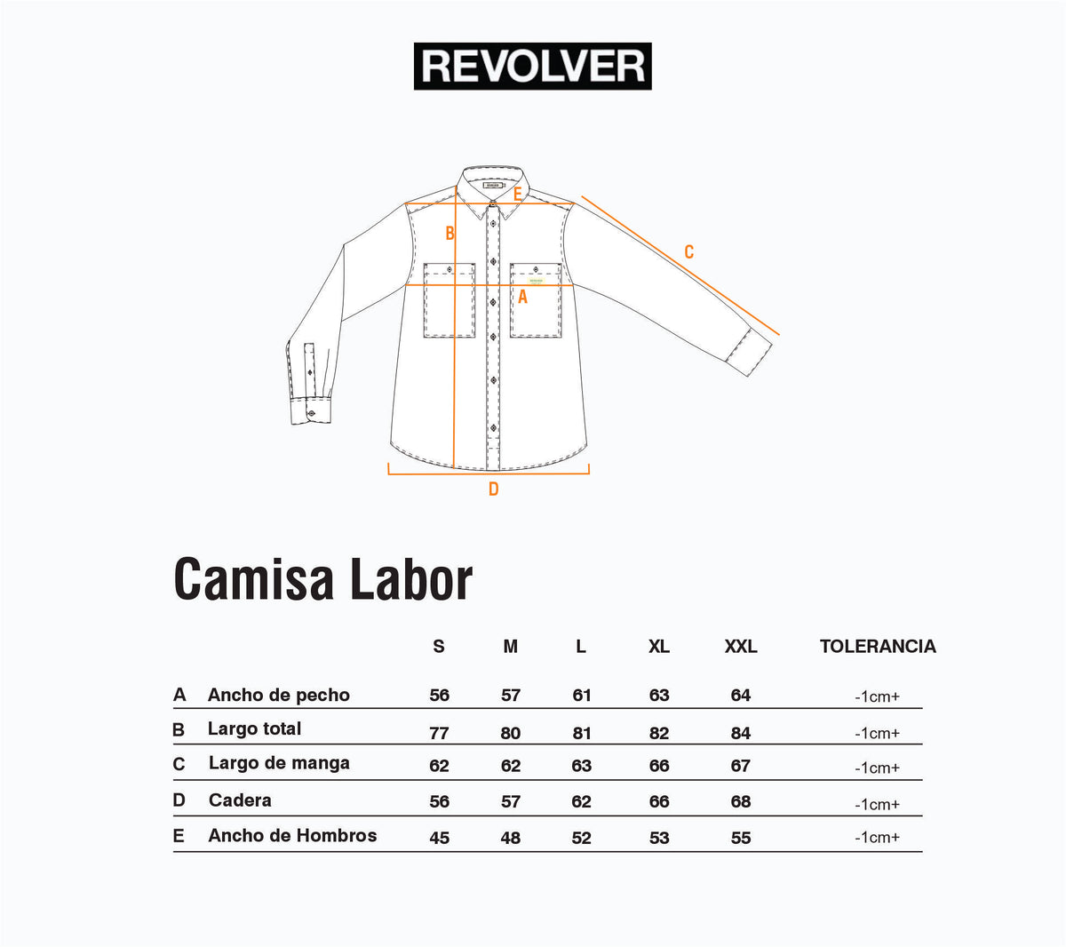 Guía de Talles - Camisa Labor Verde