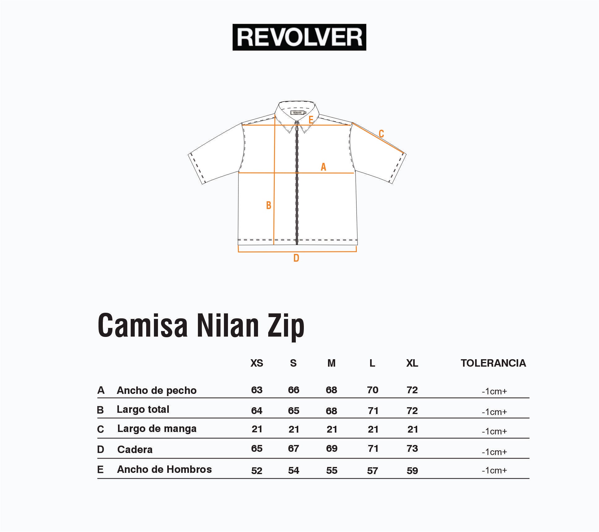 Guía de Talles - Camisa Nilan Zip Azul