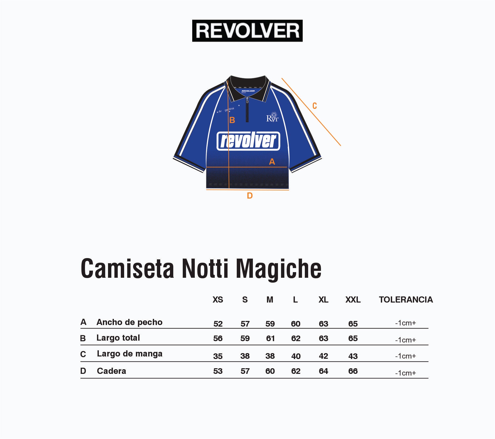 Guía de Talles - Camiseta Notti Magiche Azul
