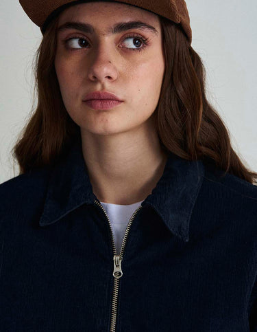 Campera Crop Corderoy Azul - Abrigo  | Ropa Revolver (foto 2)