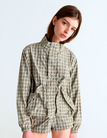 Campera Totori Cuadros Crudo