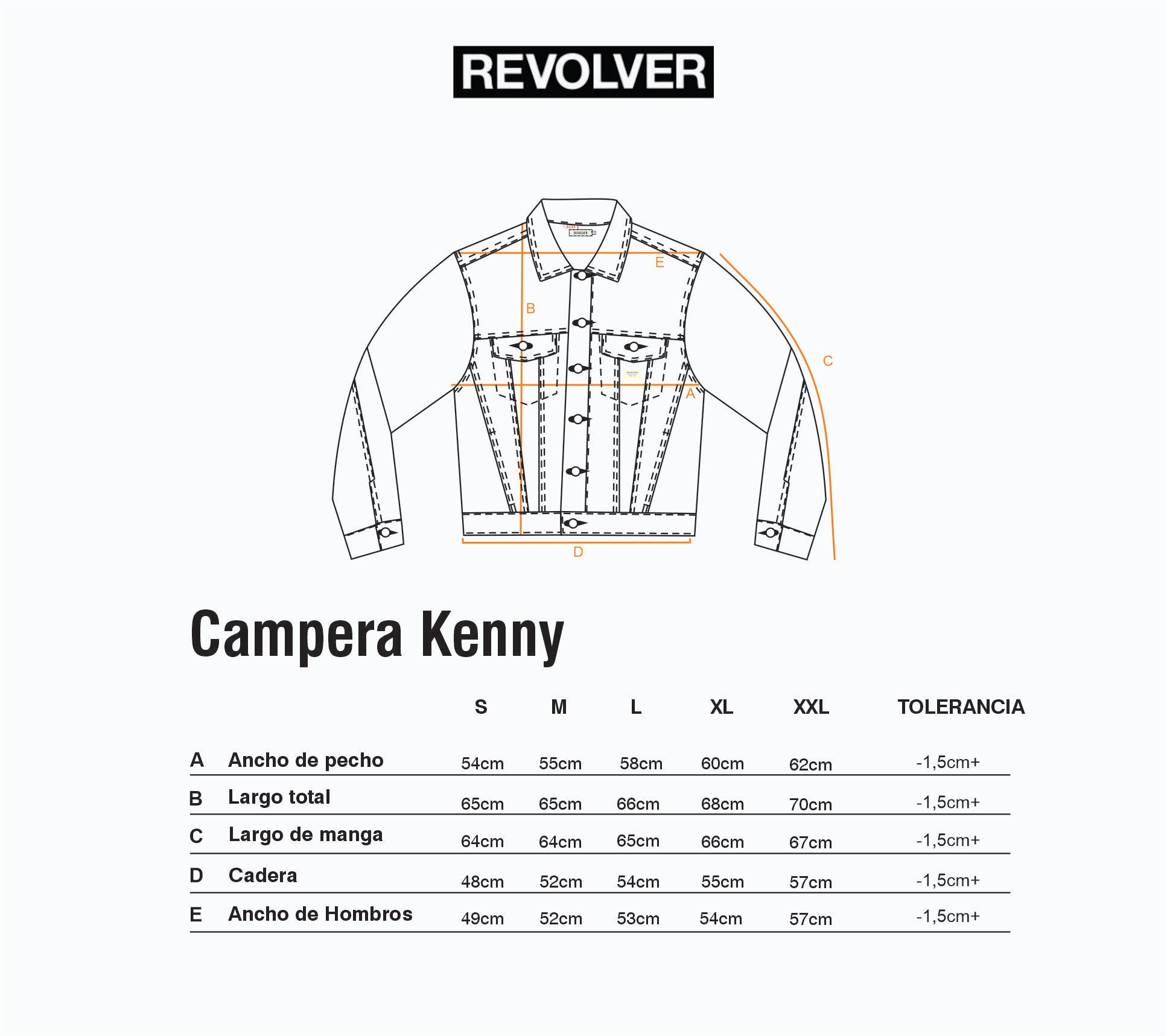Guía de Talles - Campera Kenny Negro