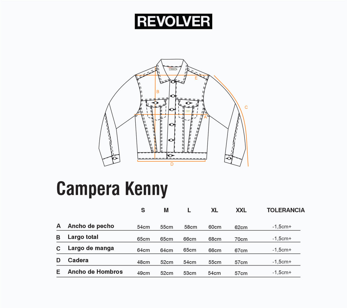 Guía de Talles - Campera Kenny Negro