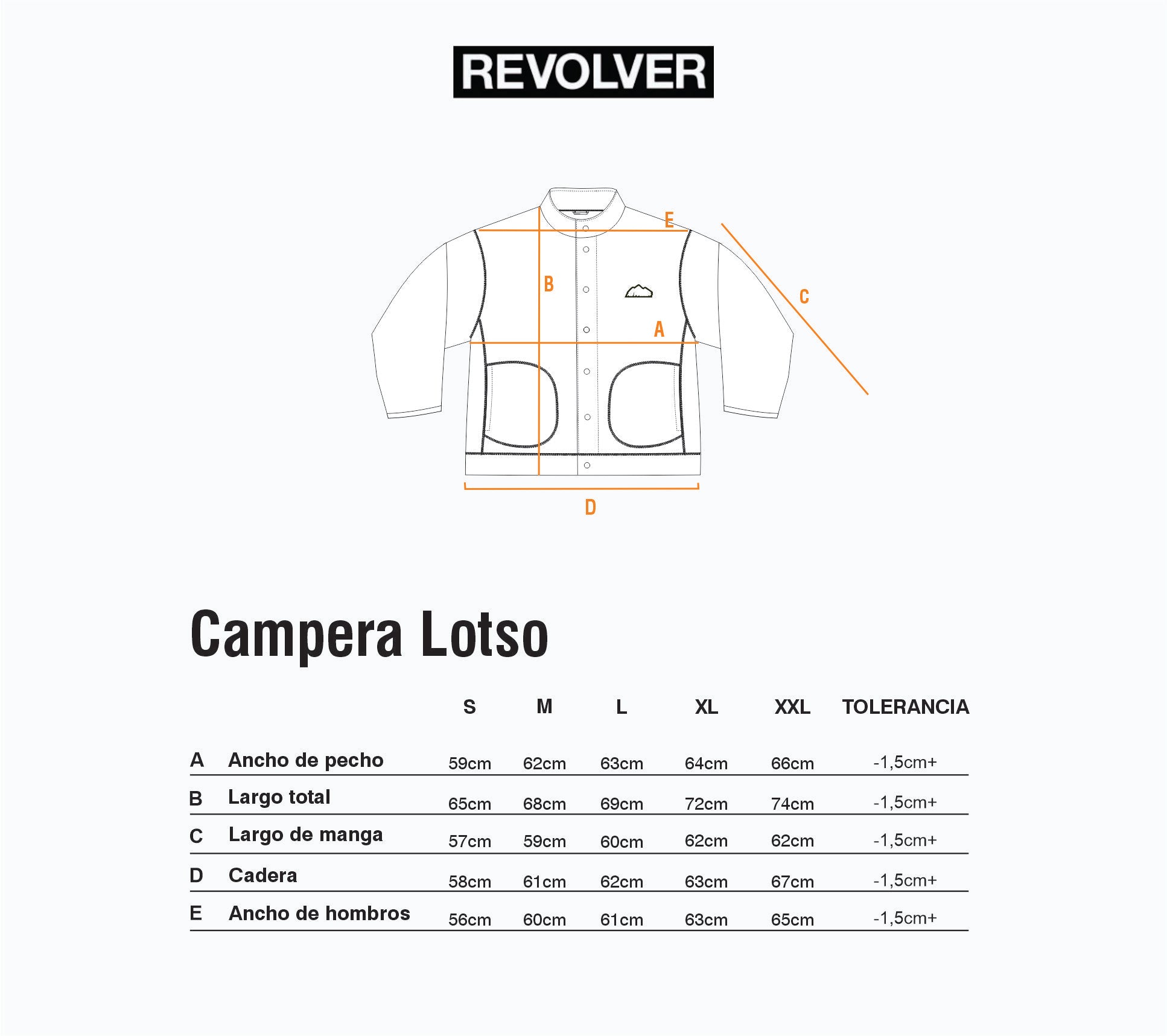 Guía de Talles - Campera Lotso Negro