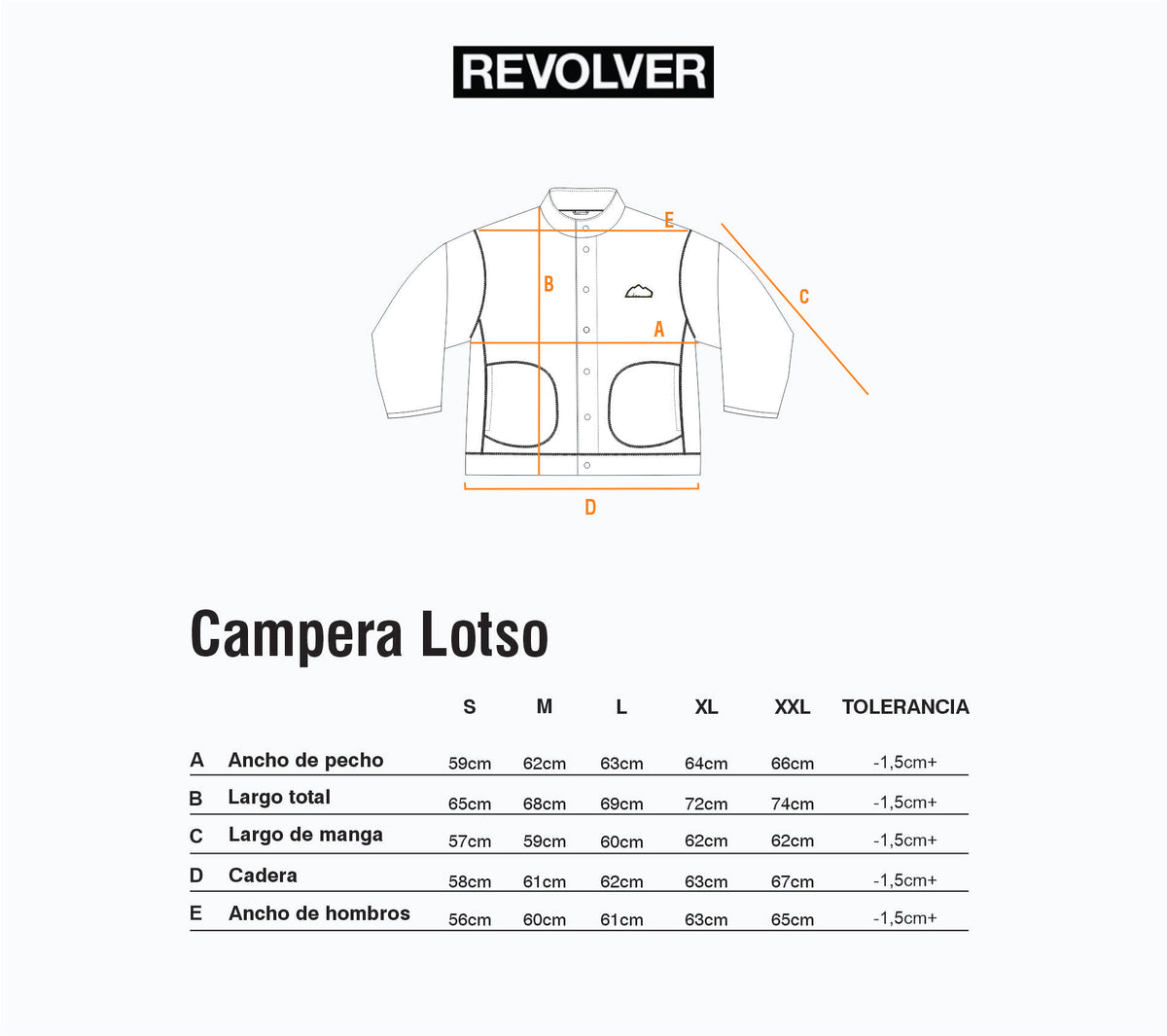 Guía de Talles - Campera Lotso Negro