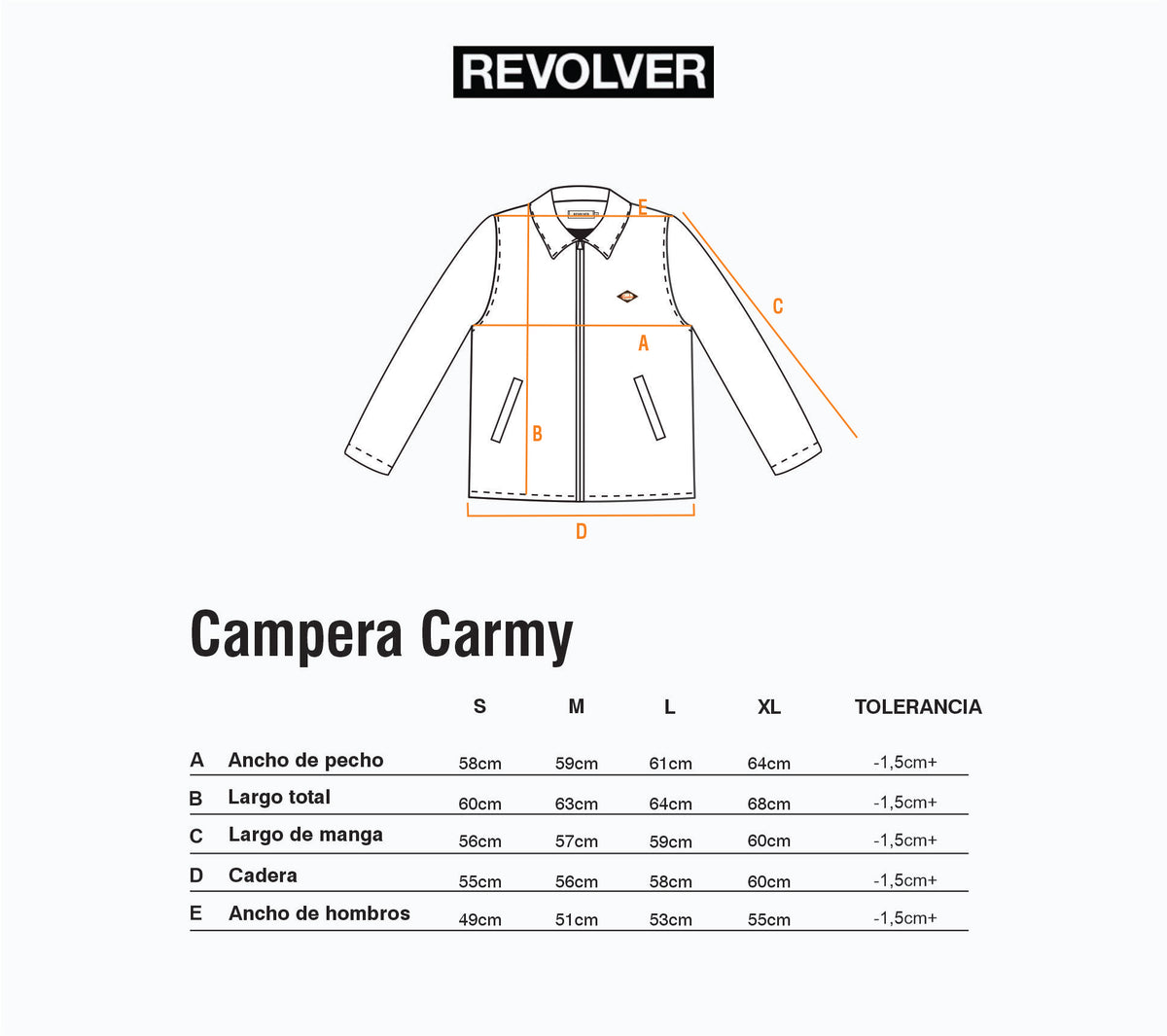 Guía de Talles - Campera Carmy Cuadros