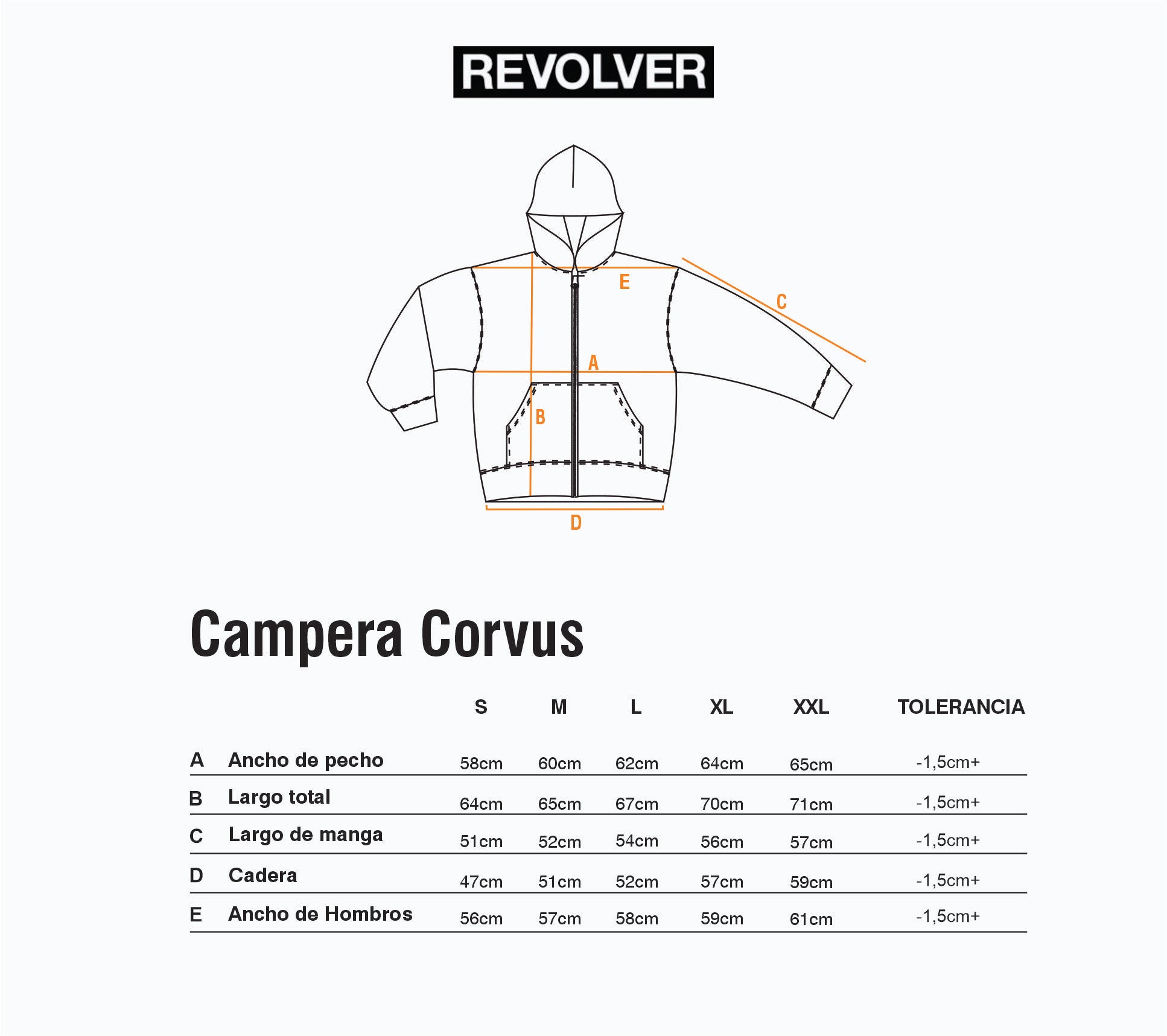 Guía de Talles - Campera Corvus Marrón