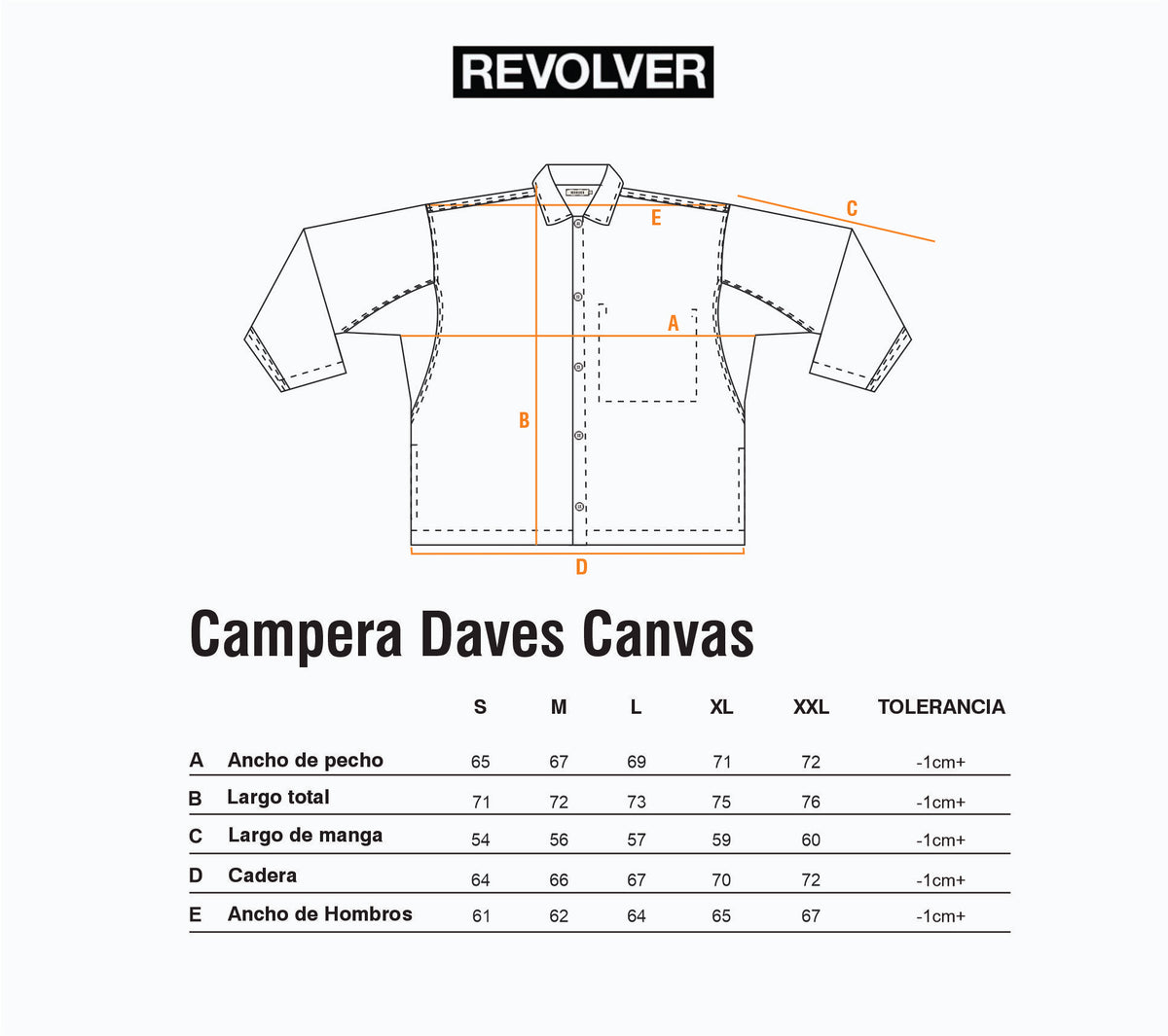 Guía de Talles - Campera Daves Canvas Marrón