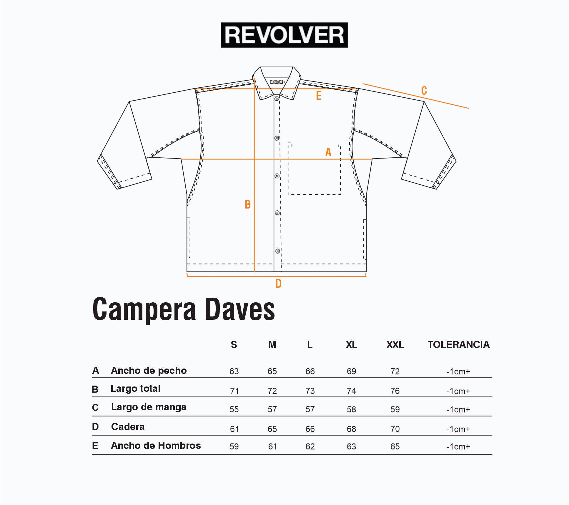 Guía de Talles - Campera Daves Marrón
