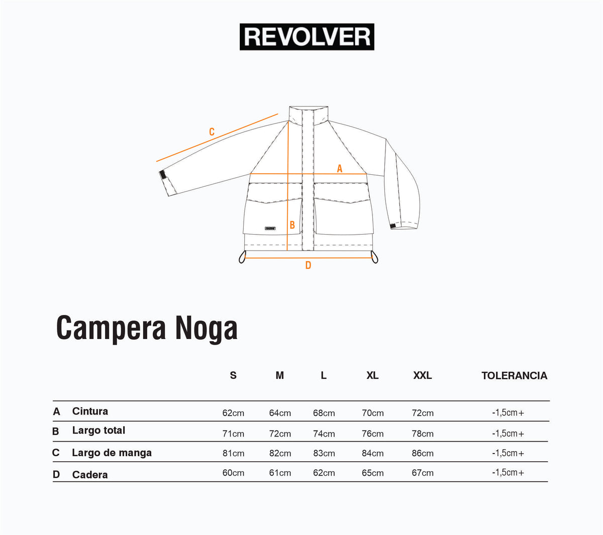 Guía de Talles - Campera Noga Marrón
