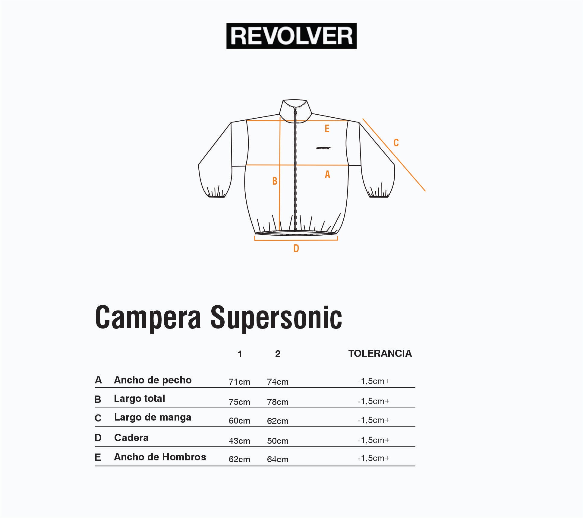 Guía de Talles - Campera Supersonic Navy