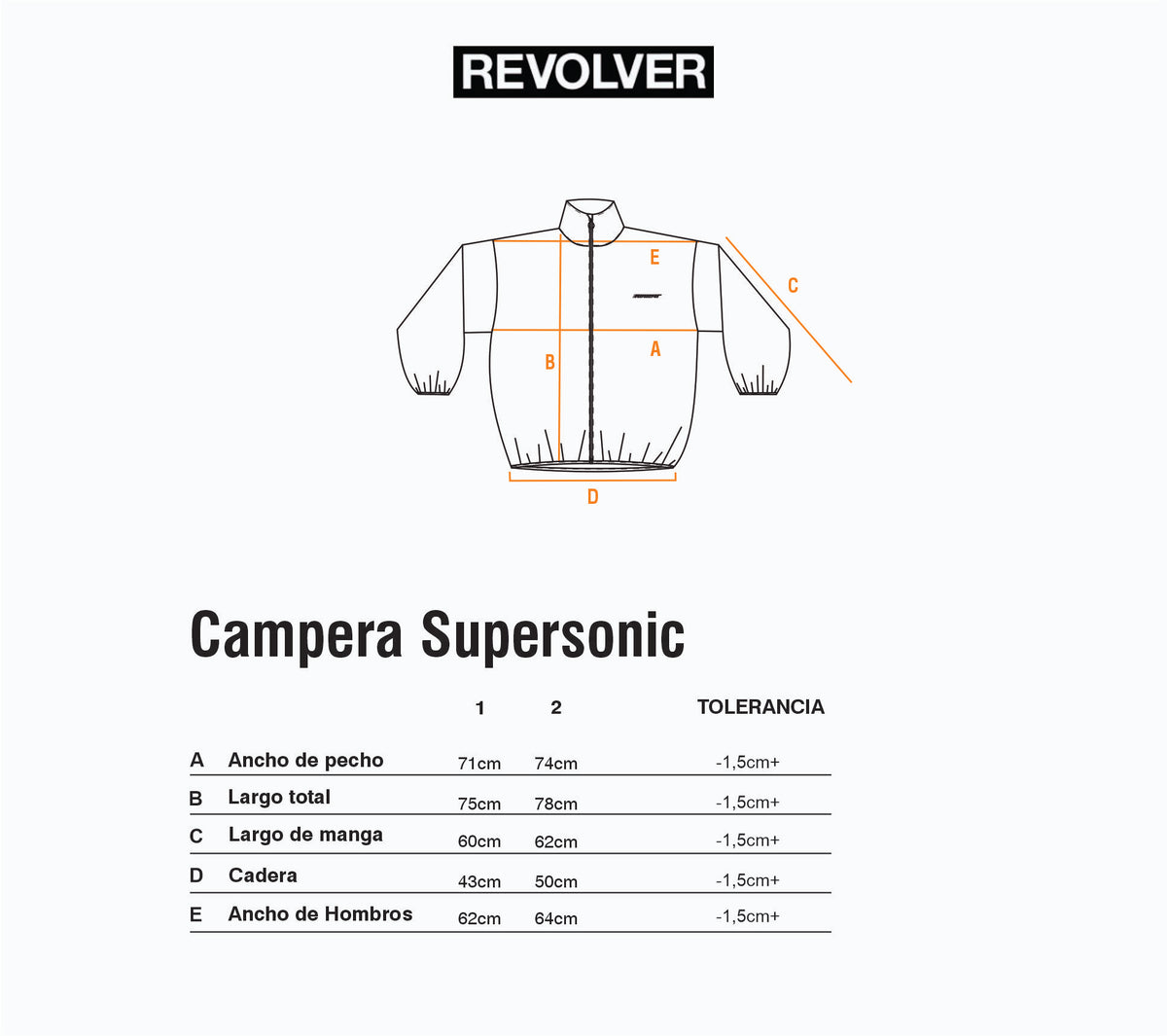 Guía de Talles - Campera Supersonic Navy
