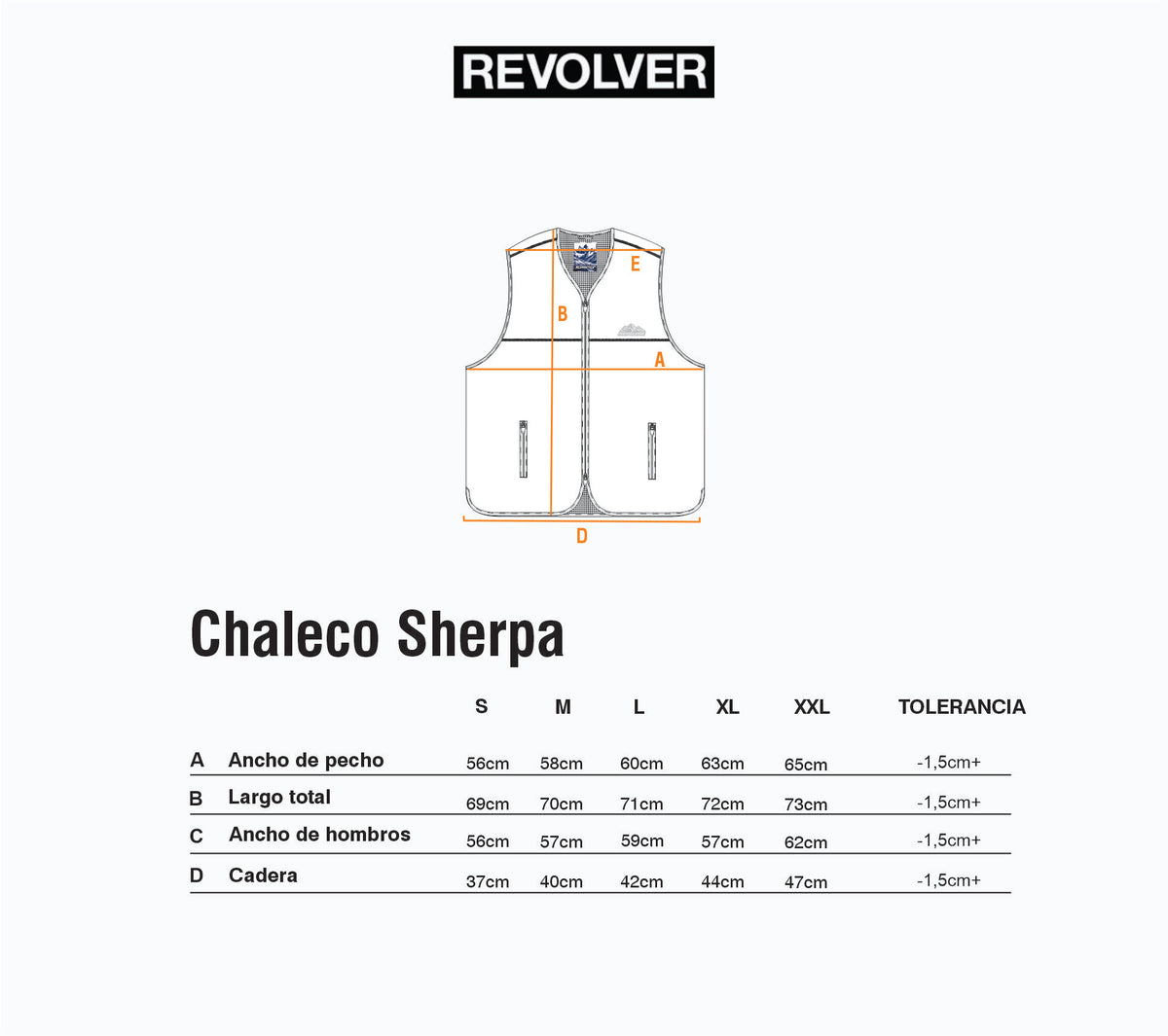 Guía de Talles - Chaleco Sherpa Marrón
